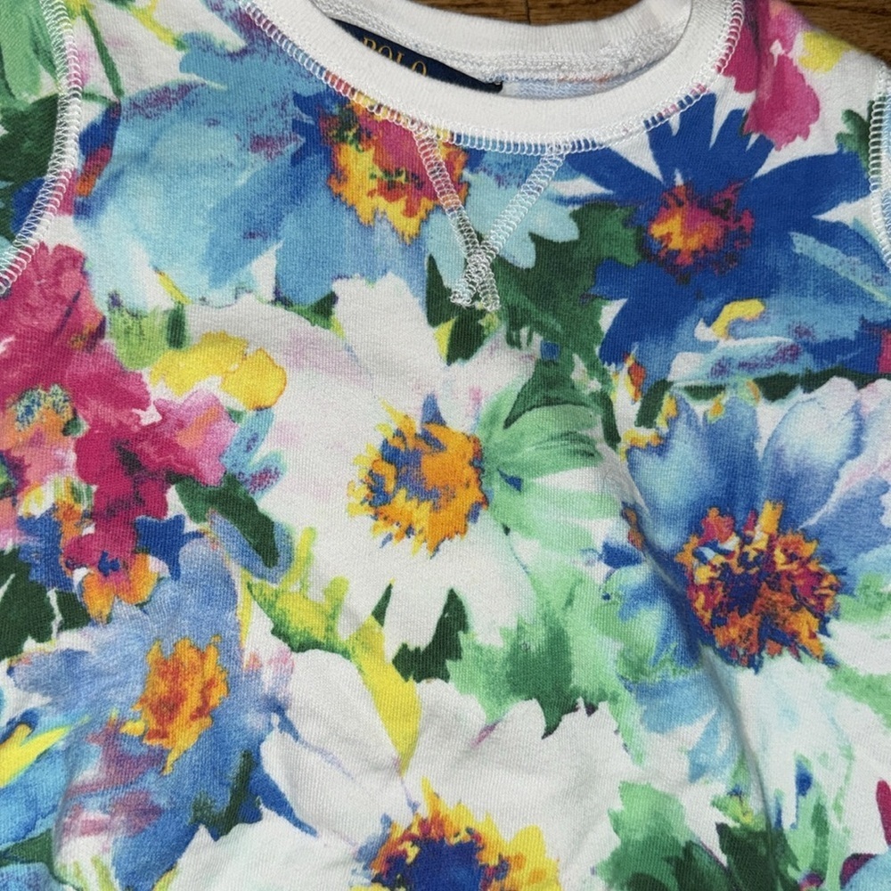 Polo Ralph Lauren crewneck girls floral sweatshirt size 6X NWOT - Picture 2 of 8